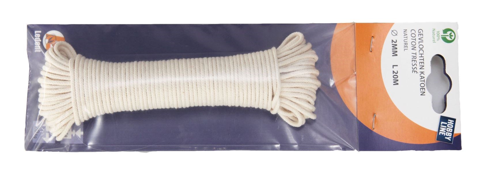 Led corde coton tresse 2mm 20m