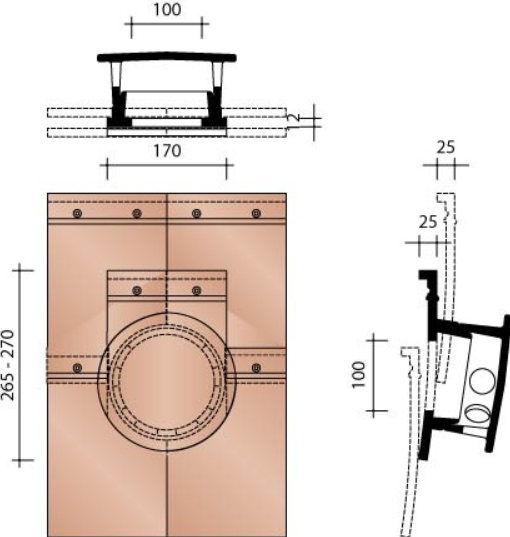 Kor kit tuile a douille 100mm + mitron + module de connexion rustica ombra eur/pc 795