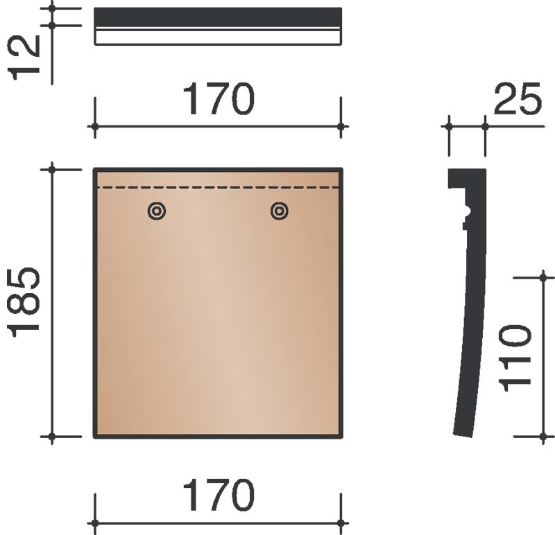 Kor tuile raccourcie 301 anthracite 736