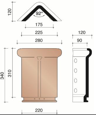 Kor faitiere angulaire rustique 3,2/mc 872