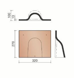 Pontigny tuile chatiere brun flamme 891