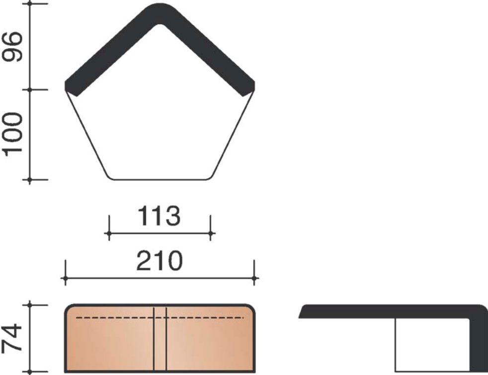 Kor fronton plato ardoise 703