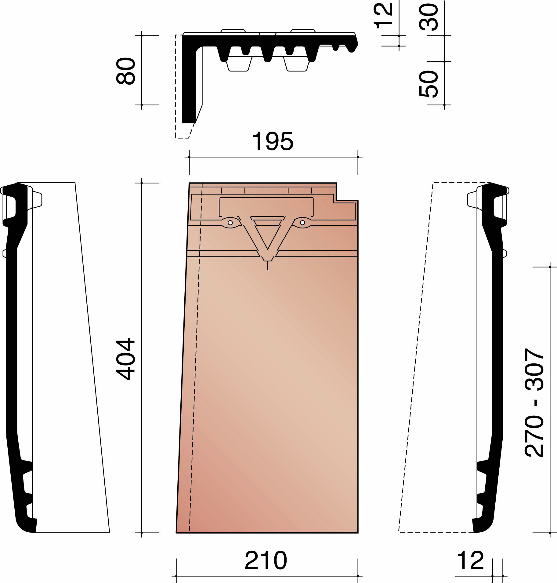 Datura tuile de rive gauche gris noir mat emaille 756