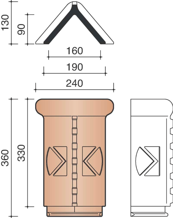 Kor faitiere eglise crete+ecus 3,0/m rouge naturel 600