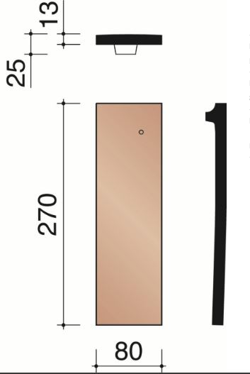 Esprit patrimoine demi tuile noir de vigne 30pcs/paq 885