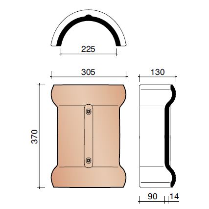 Tradiva faitiere a double bourrelet demi-ronde vario ardoise 703