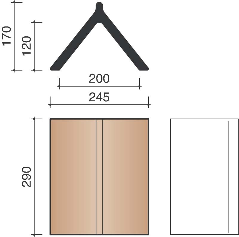 Kor faitiere eglise ordinaire gris ardoise emaille mat 705