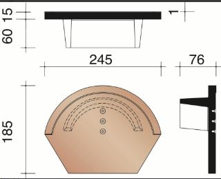 Kor fronton pour faitiere conique aspia gris noir 97