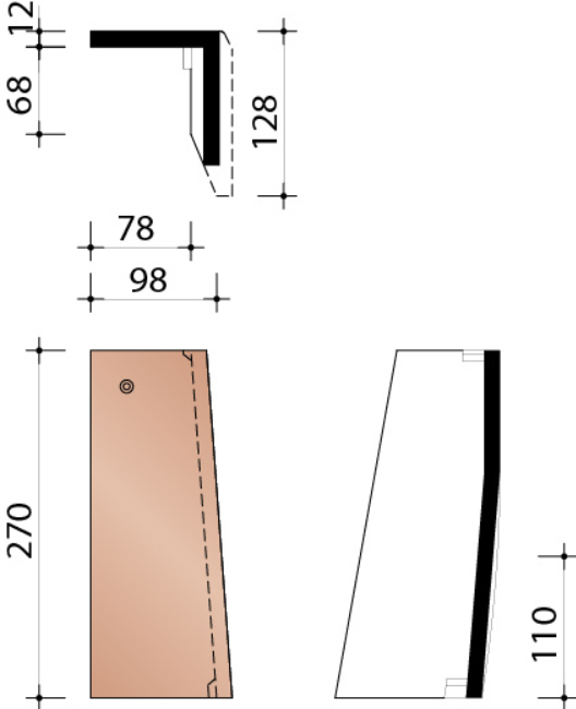 Kor demi tuile de rive droite speciale 301 rouge naturel 600