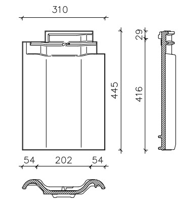 Crea tuile a double bourrelet harmonica noir engobe noble eur/pc 745