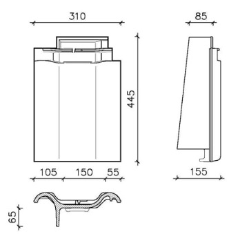 Crea tuile de rive gauche modÈle allemand harmonica anthracite eur/pc 736