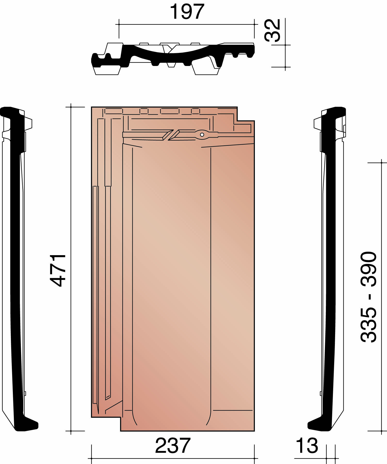 Bisch se jura nova tuile 3/4 anthracite 736