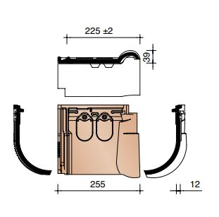 Kor tuile membron vario 18 noir mat 741