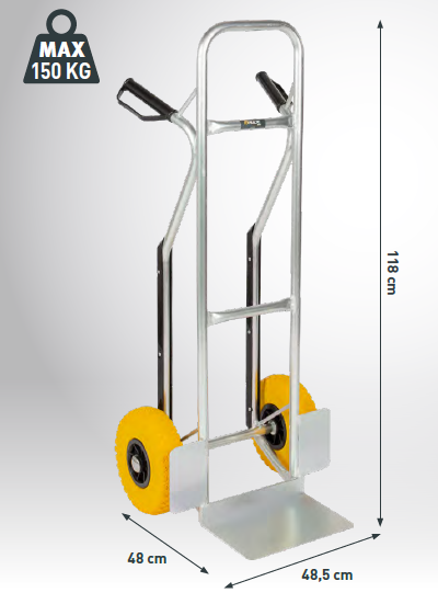 Gali diable aluminium 1m18 150kg eur/pc