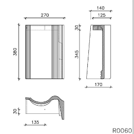 Tuile de bruges tuile de rive shed droite gris-bleu