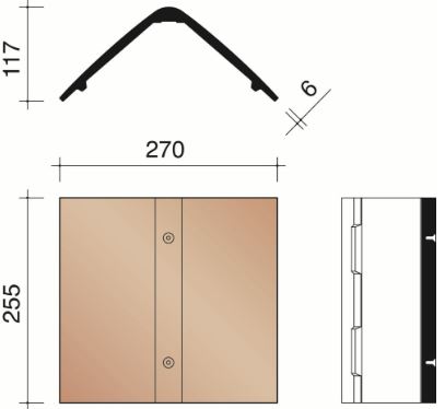 Kor faitiere angulaire sans emboÎtement elfino grande 45 degres smokey brown-grey 957