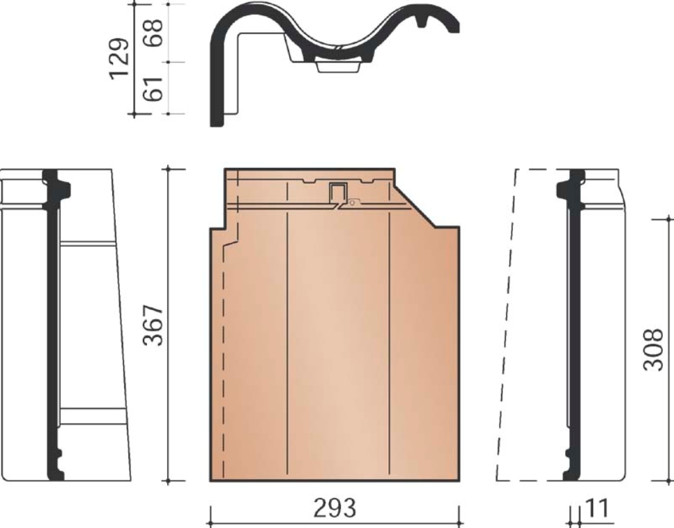 Ovh klassiek tuile de rive gauche rouille bleu fume 707