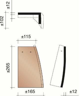 Keymer piece d'angle droite goxhill dark chestnut d97