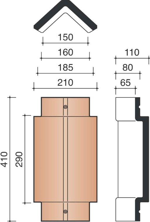 Kor faitiere a double emboitement angulaire plato ardoise 703