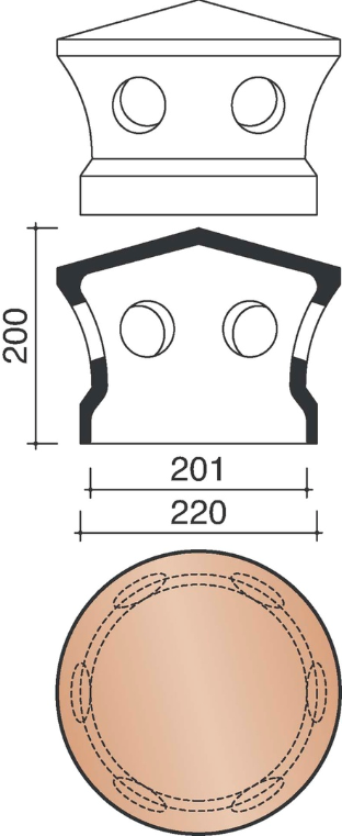 Bisch se panne mitron d'aerage dia 150mm  havane engobe noble 691