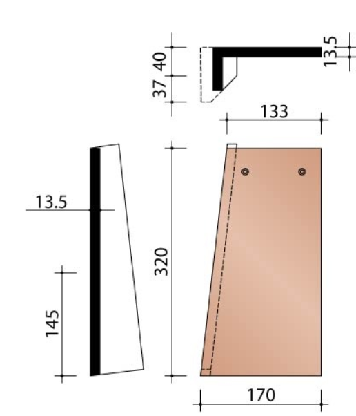 Kor piece d'angle gauche plato ardoise 703