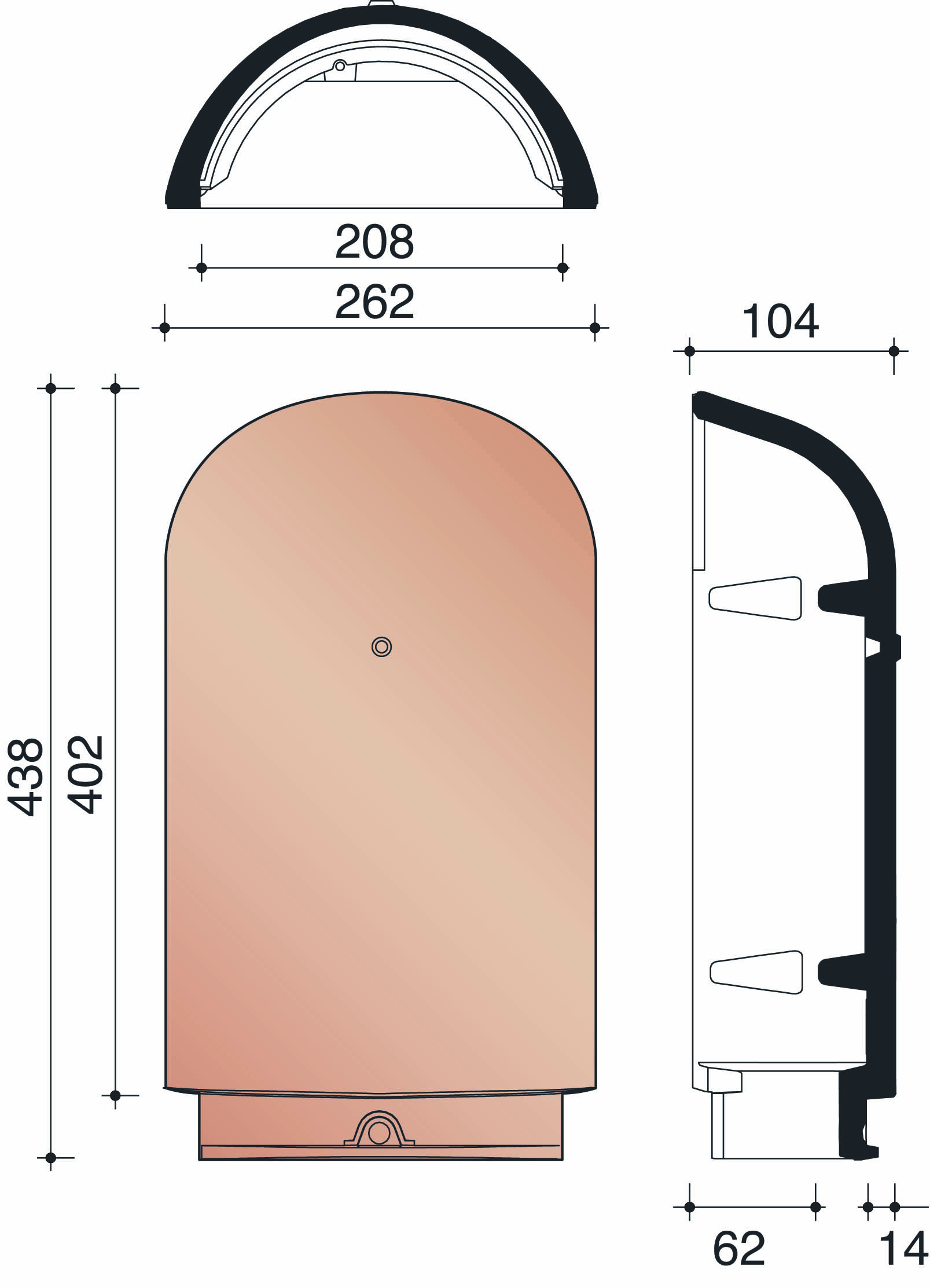 Bisch se about d'aretier demi-ronde anthracite 736