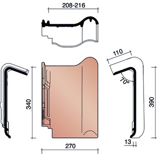 Tradiva tuile faitiere nuage 875