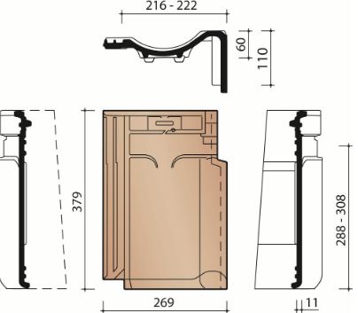 Vhv vario tuile de rive droite rustique 872