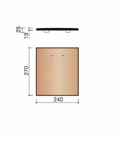 Esprit patrimoine tuile elargie ocre lichen 884