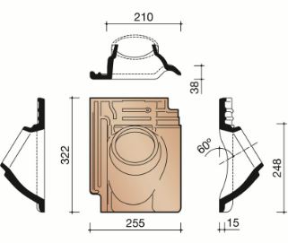 Kor tuile a douille 100mm 993 rustique 872