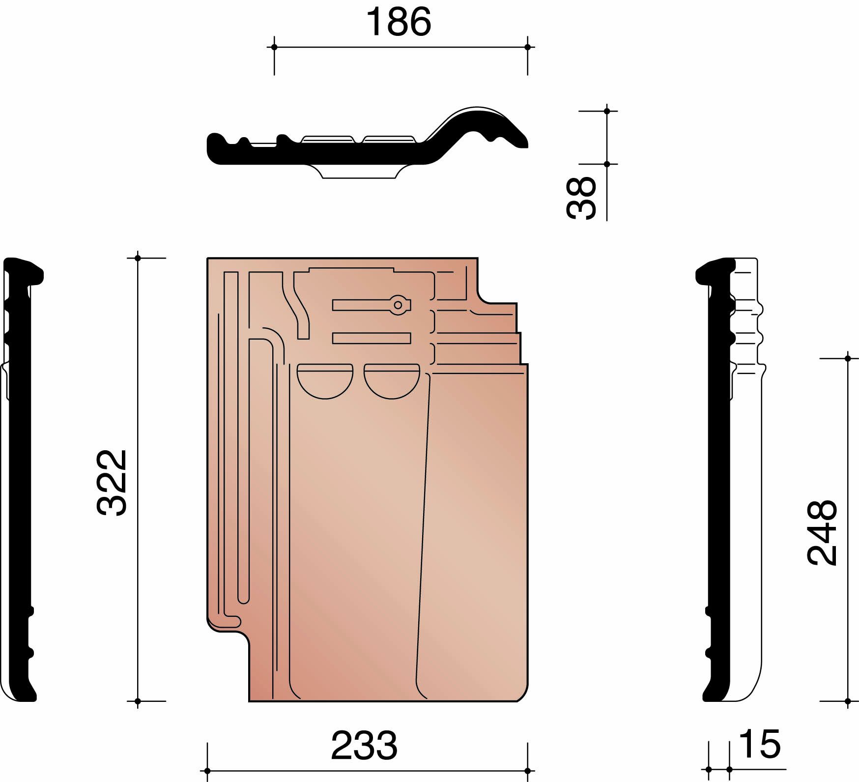 Kor tuile trois quart 993 anthracite new 736