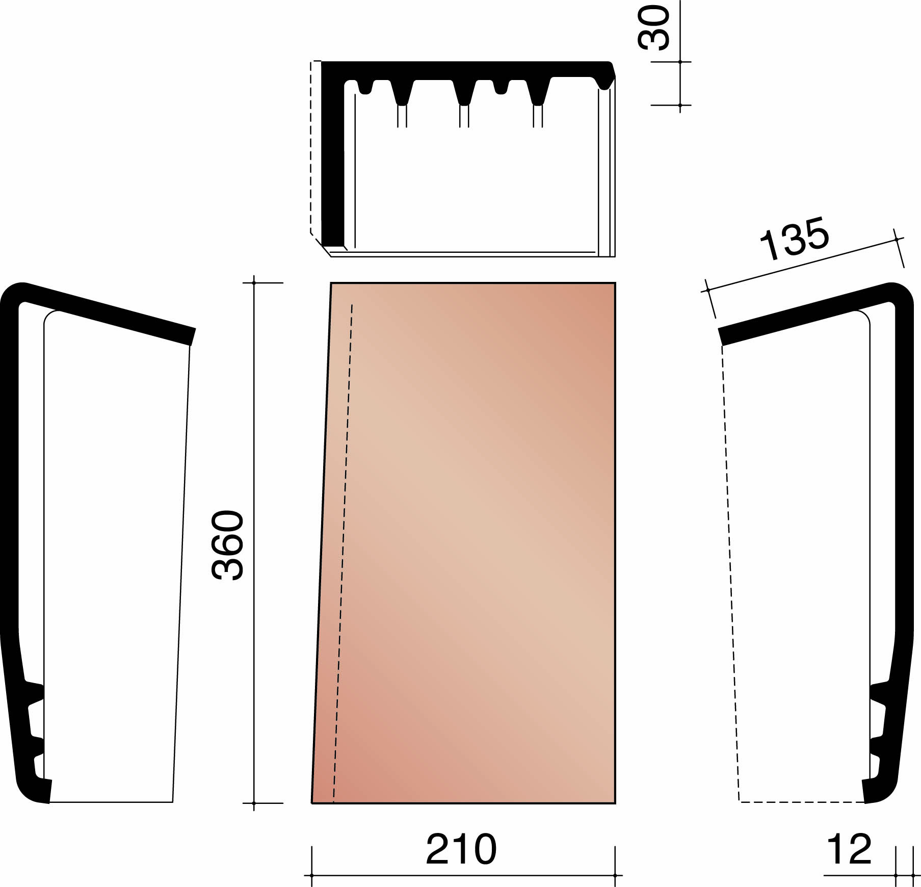 Datura tuile faitiere de rive gauche noir mat emaille 744