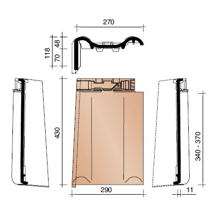 Tradiva tuile de rive gauche modele belge ardoise 703