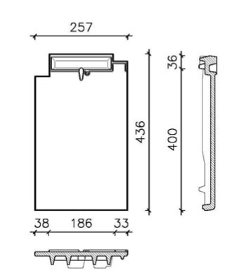 Domino tuile double bourrelet noir mat engobe