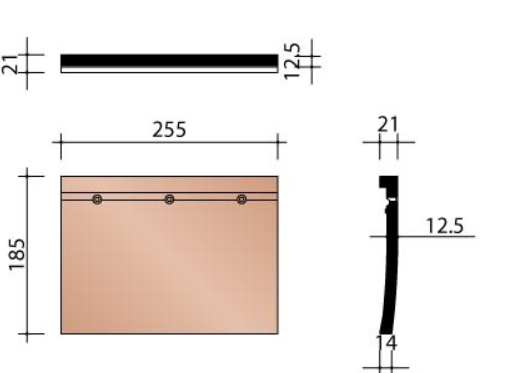 Kor tuile raccourcie plato bleu fume 706