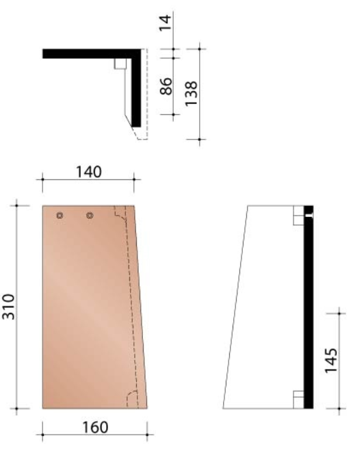 Kor demi tuile de rive droite speciale plato rouge naturel 600