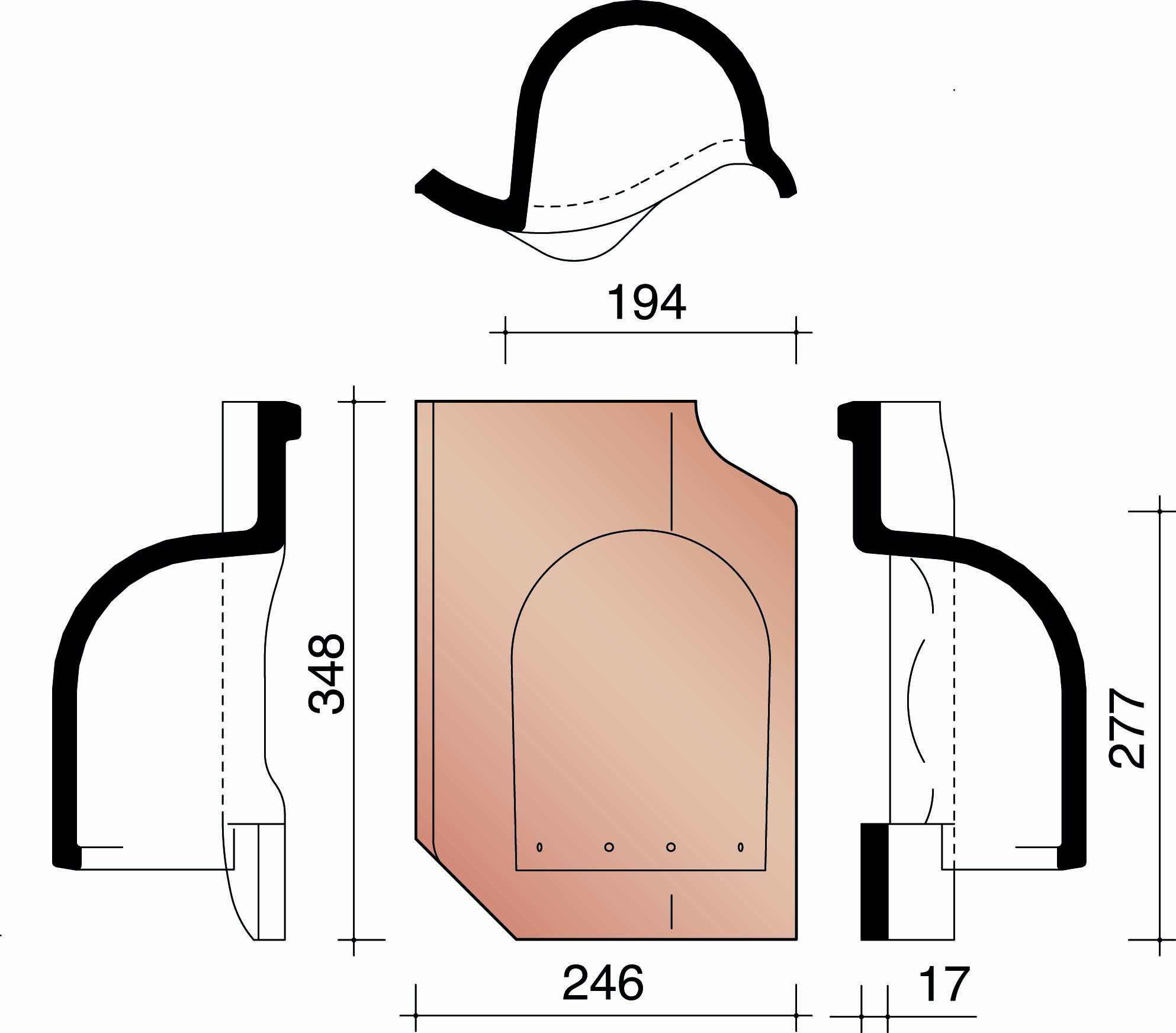 Kor tuile pigeonniere 451 vieilli bleu fume 714
