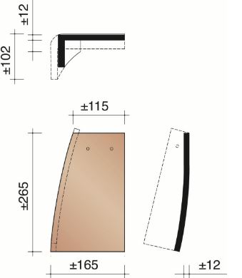 Keymer piece d'angle gauche dark chestnut d97