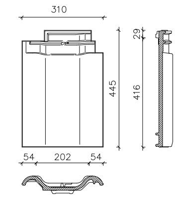 Harmonica tuile double bourrelet brun finesse