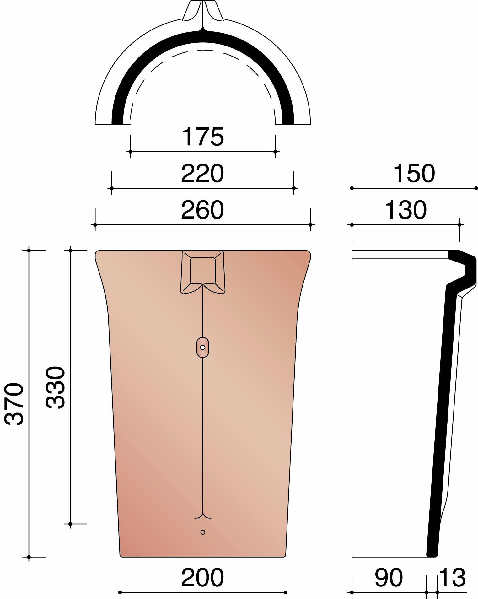Alegra 10 te aretier conique noir emaille 738