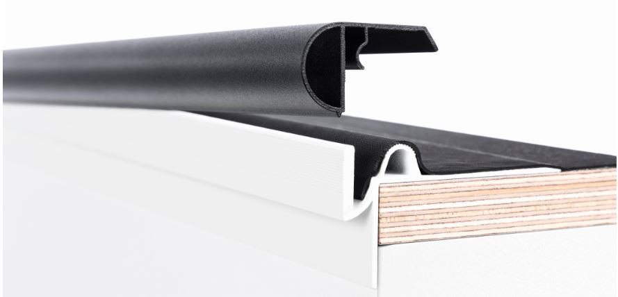 Alu rive de toit iconik noir structure ral 9005 profil de base 3mc/pc eur/mc