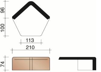 Kor fronton plato vieux cuivre sable 797