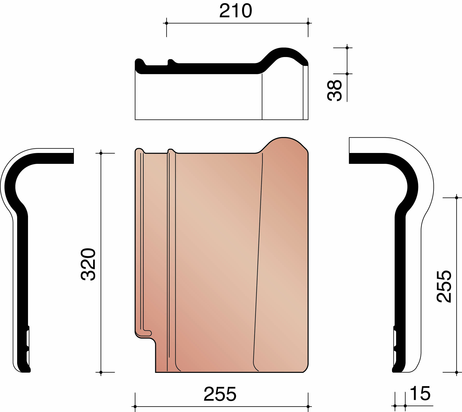 Kor tuile faitiere 993 gris ardoise emaille mat 705