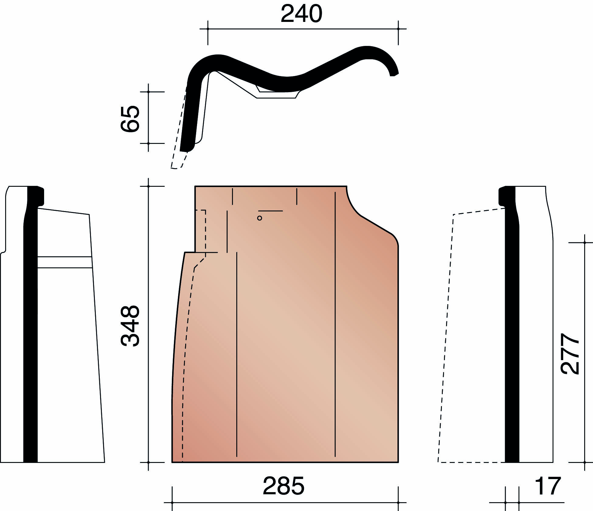 Kor tuile de rive gauche  451 rouge naturel 600