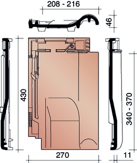Tradiva tuile chatiere + grille synthetique noir engobe noble 745