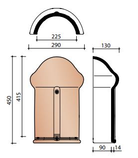 Alegra 10 te about d'aretier demi-rond vario 225mm noir emaille 738