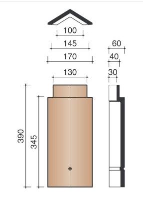 Kor aretier angulaire 301 rouge naturel 600