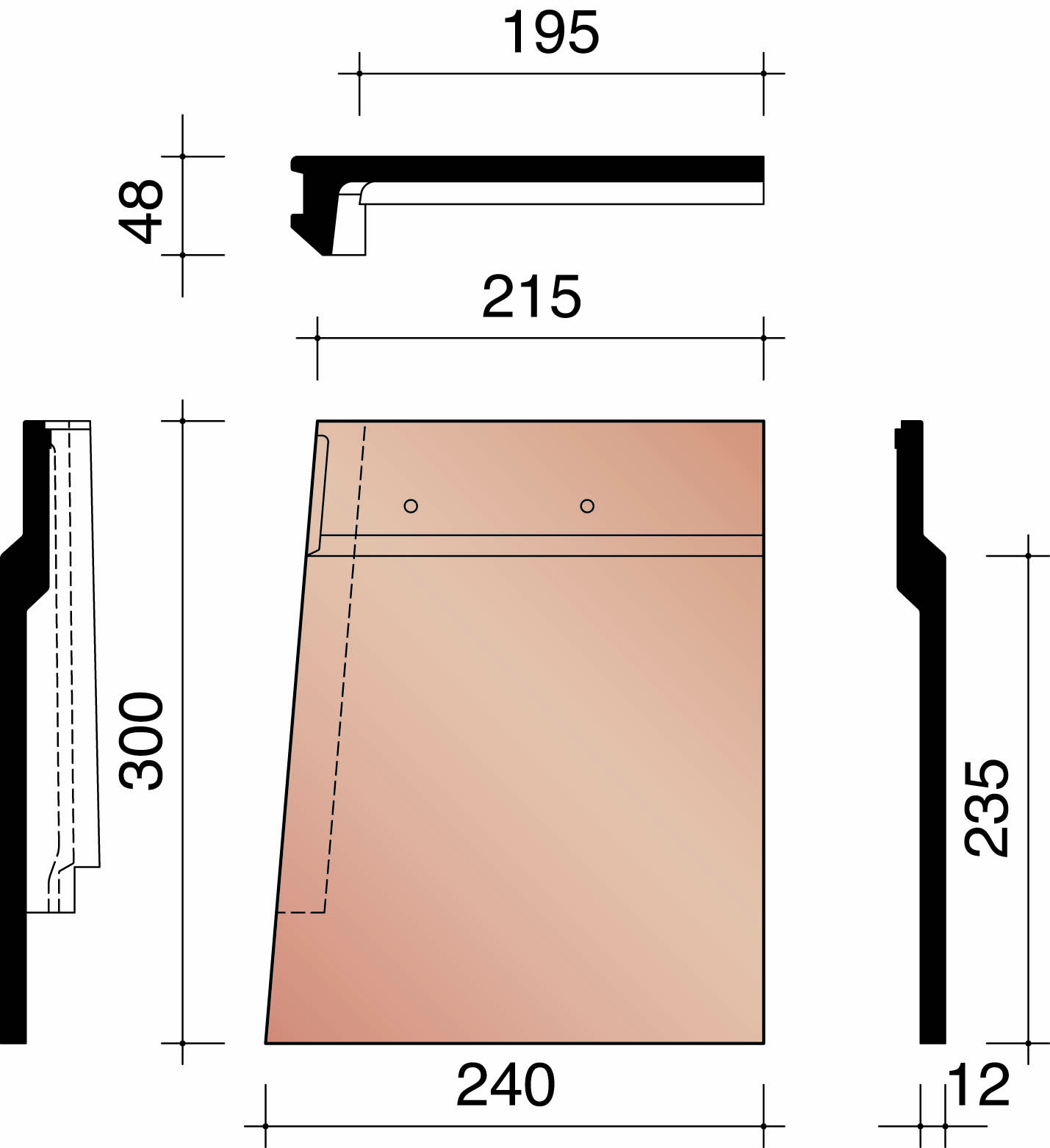Kor rive individuelle droite pour  sarking rustique 872