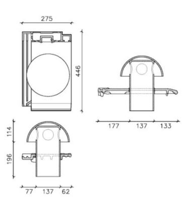 Crea kit tuile a douille 125mm+mitron+adapteur mikado ardoisÉ eur/pc 703