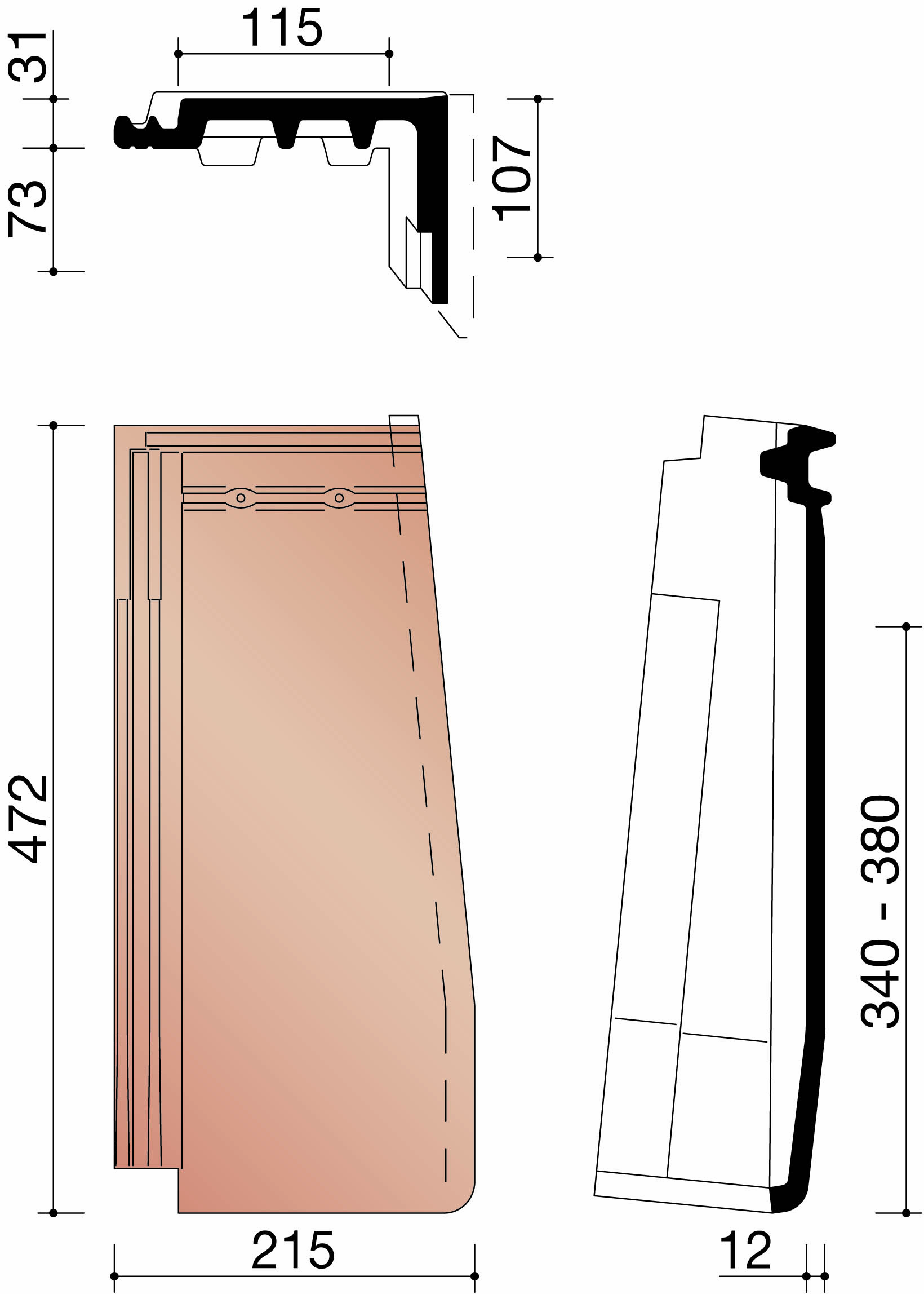 Migeon actua demi piece d'angle brun 682